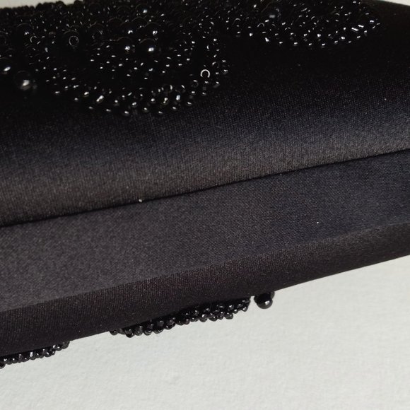 Ann Taylor Black and Gold Beaded Hard Clutch Purse - Picture 4 of 9